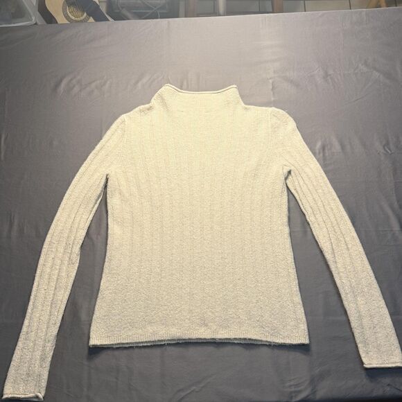 Madewell Sweater Womens XS White Mock Neck Ribbed Knit Long Sleeve Pullover - Picture 8 of 11